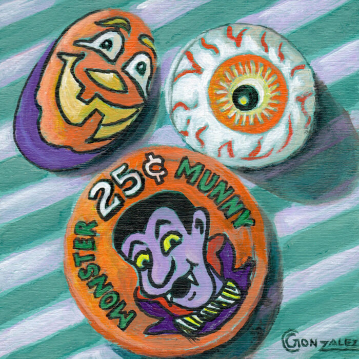 Fun - Monster Treats - 5in x 5in x 1/8in - acrylic on wood panel 1/8in thick - Original