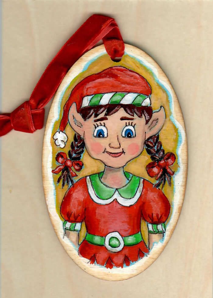 2024 Elf Girl Ornament No 01 - 2.75inx4.50in - Original