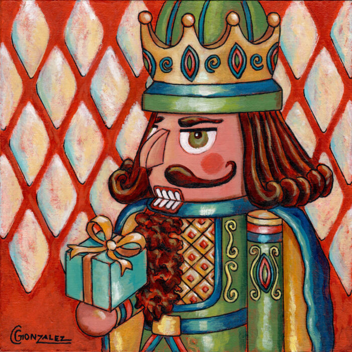 Nutcracker Gift Giver - Wood Panel Print