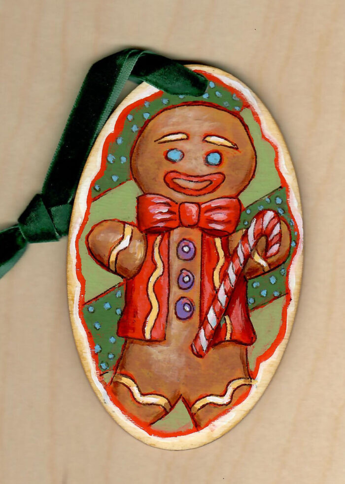 2024 Gingerbread Boy Ornament No 02 - 2.75inx4.50in - Original